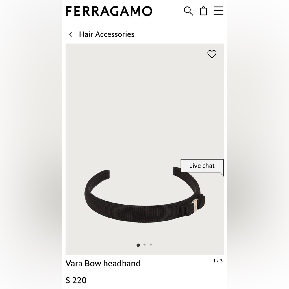 Vintage Salvatore Ferragamo black Vara Bow headband